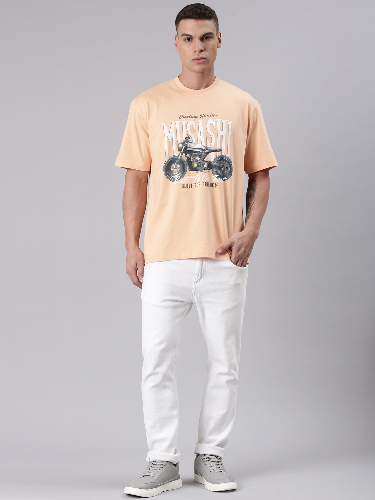 TVS Lifestyle 100% Cotton Oversized Graphic T-shirt for Men | Premium 220 GSM Heavyweight Tee with Relaxed Fit | Soft Cotton Oversized T Shirt for Boys | Durable Ribbed Neckline Streetwear Style